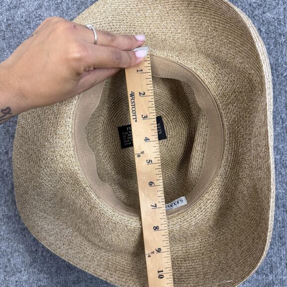 Eric Javits Hat Packable Straw Sun Hat One Size Beige Wide Brim Travel Beach main image 8